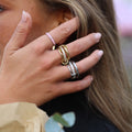 Ethel Stacked Ring Crystal - Gold