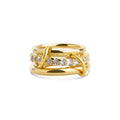 Ethel Stacked Ring Crystal - Gold