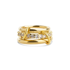 Ethel Stacked Ring Crystal - Gold