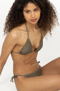 Polka Dot Bel Bikini Top - Dark Olive