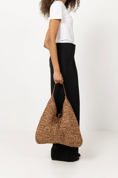 Paper Straw Siena Bag - Mocha Brown