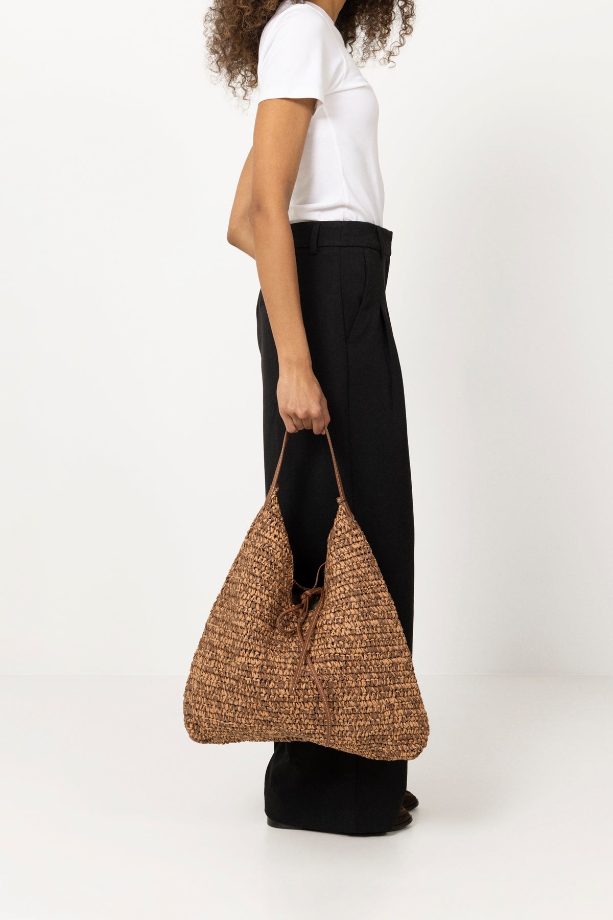 Paper Straw Siena Bag - Mocha Brown