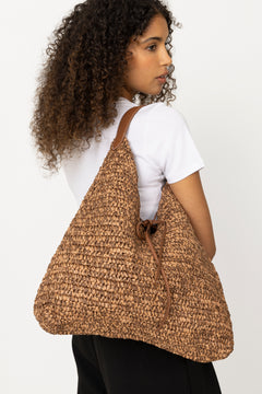 Paper Straw Siena Bag - Mocha Brown