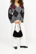 Suede Ginni Medi Bag - Black