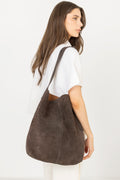 Suede Mae Buckle Bag - Chocolate Torte