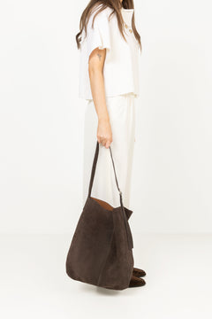 Suede Mae Buckle Bag - Chocolate Torte