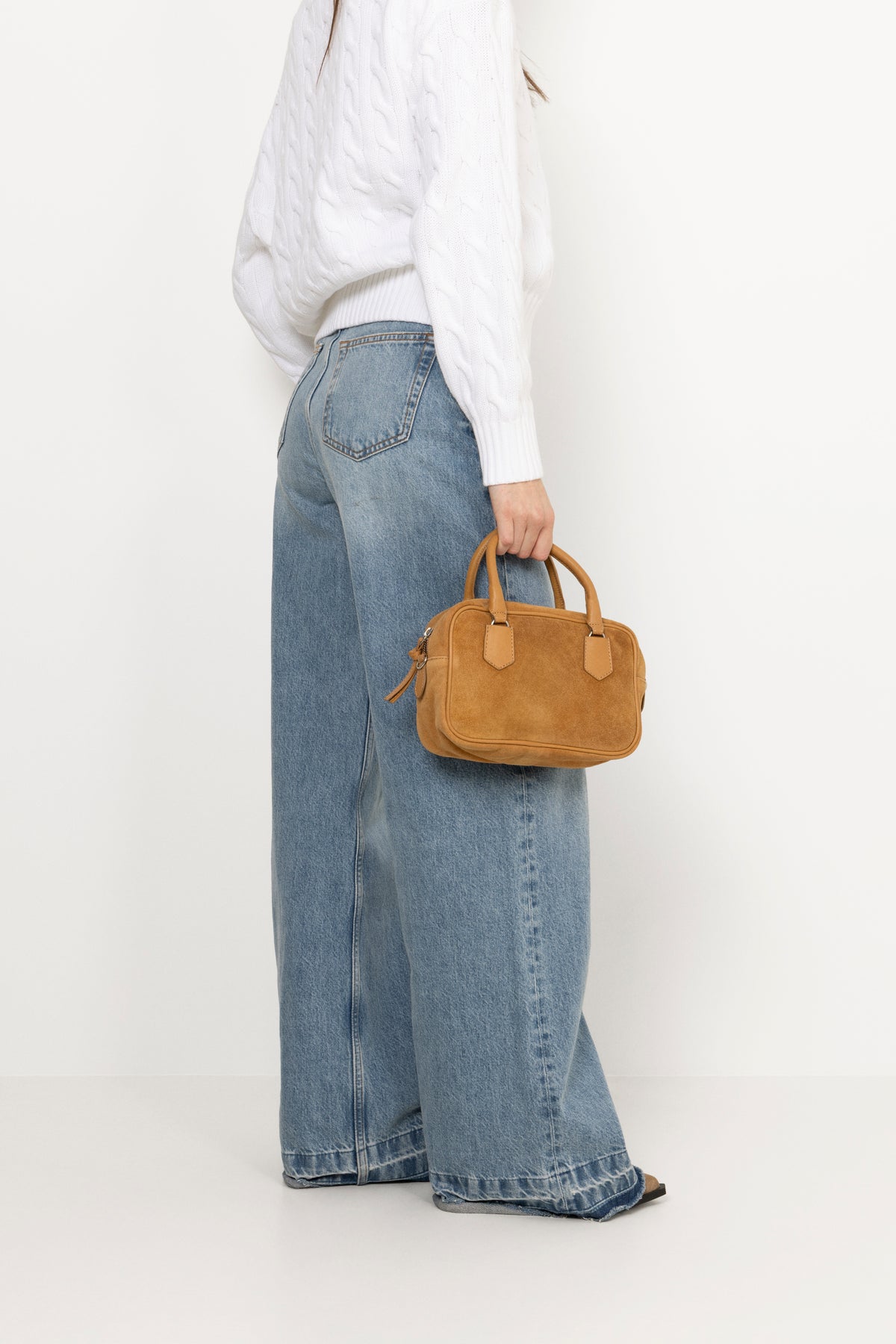 Suede Bree Bag - Almond Brown