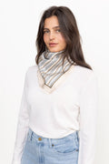 Scallopia Striped Sia Scarf - Birch White