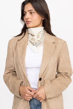 Bloom Paisley Cotta Scarf - Birch White