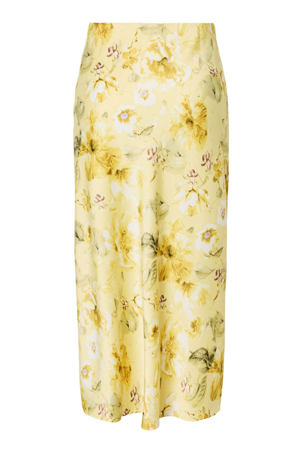 Yaspella Hw Midi Skirt - Pale Banana Lemon Print