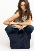 St Barths Medium Tote Double Weave - Indigo