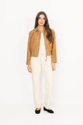 Lex Bomber Jacket - Light Camel Suede