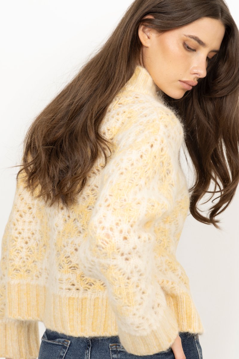 Briana Zip Knit - Light Yellow