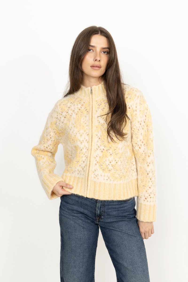 Briana Zip Knit - Light Yellow