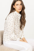 Emily Blouse - White Anemone Print