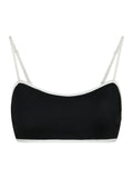 Fia Solid Contrast Bikini Top - Black/White