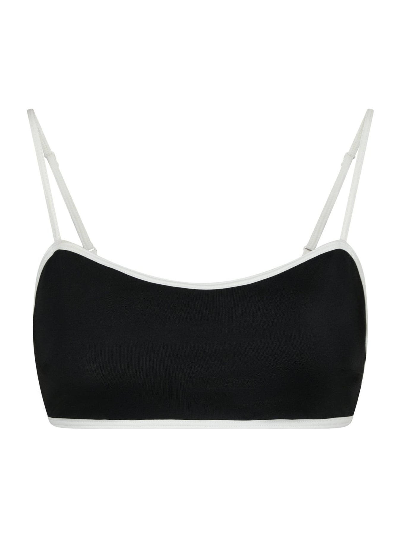 Fia Solid Contrast Bikini Top - Black/White