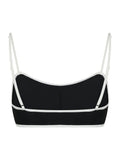 Fia Solid Contrast Bikini Top - Black/White