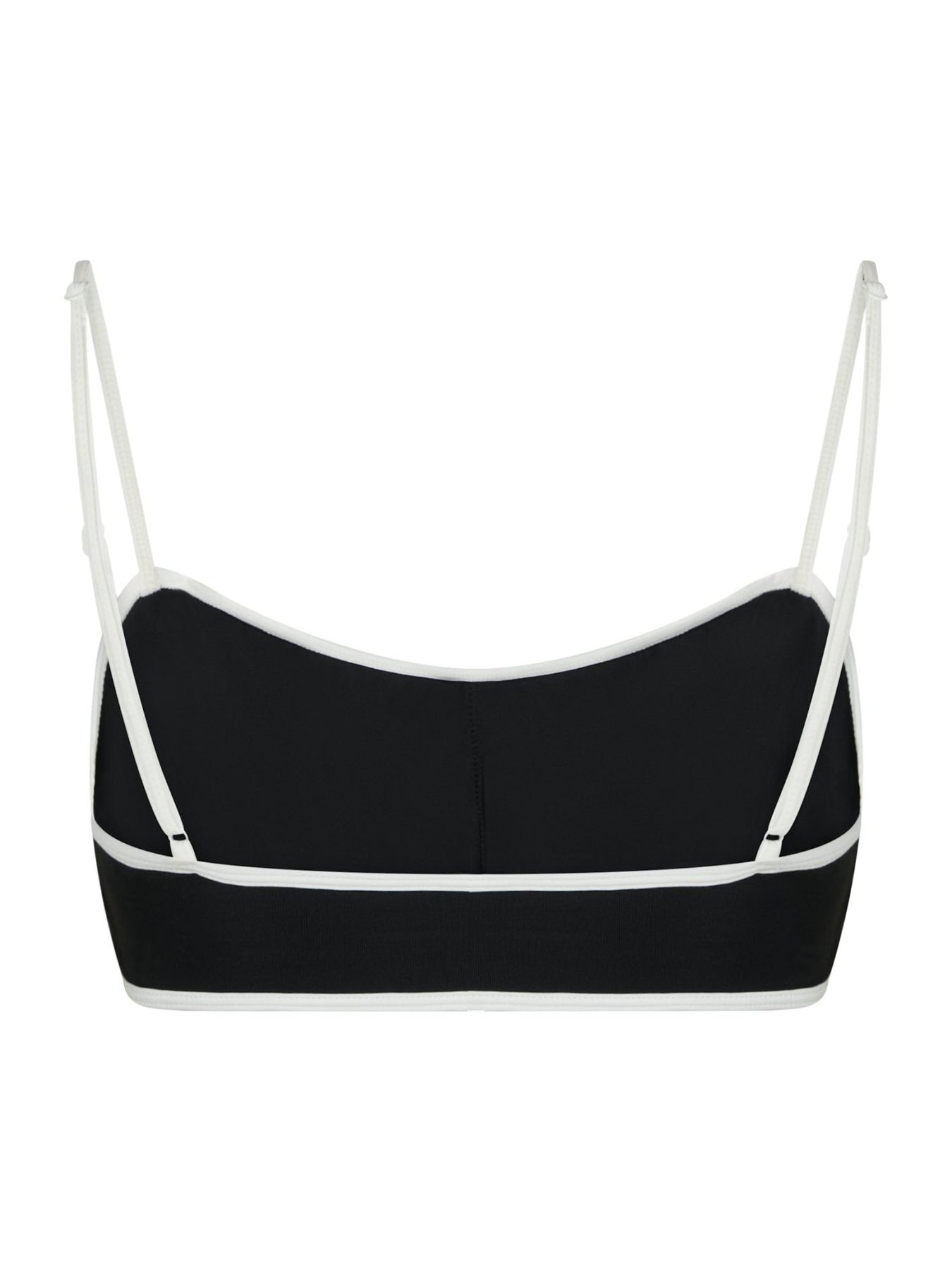 Fia Solid Contrast Bikini Top - Black/White