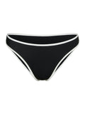 Jovita Solid Contrast Bikini Brief - Black/White