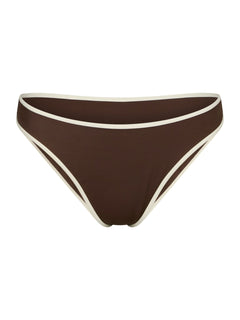 Jovita Solid Contrast Bikini Brief - Dark Brown/Creme