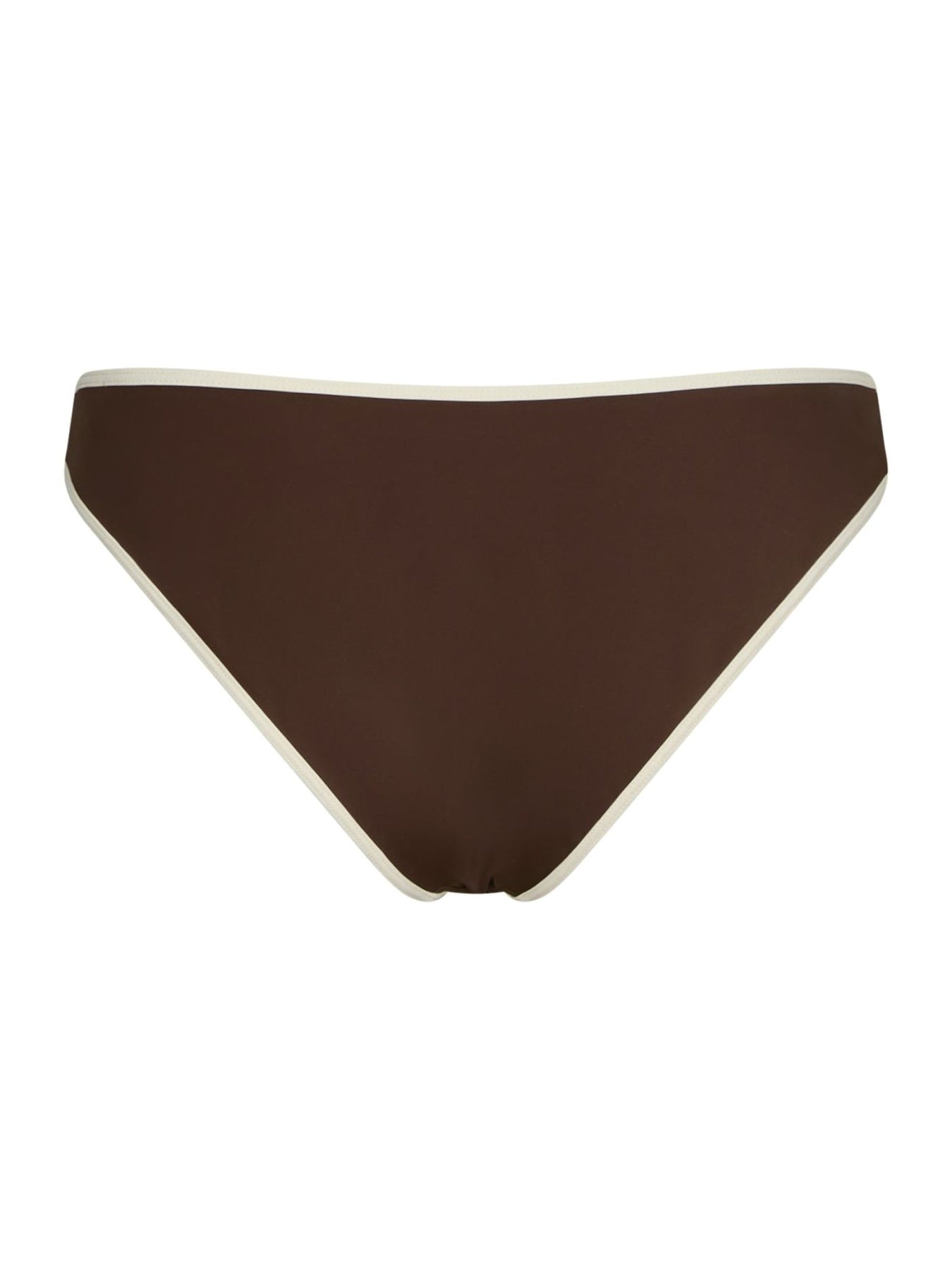 Jovita Solid Contrast Bikini Brief - Dark Brown/Creme
