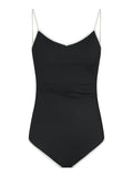 Felice Solid Contrast Swimsuit - Black/White
