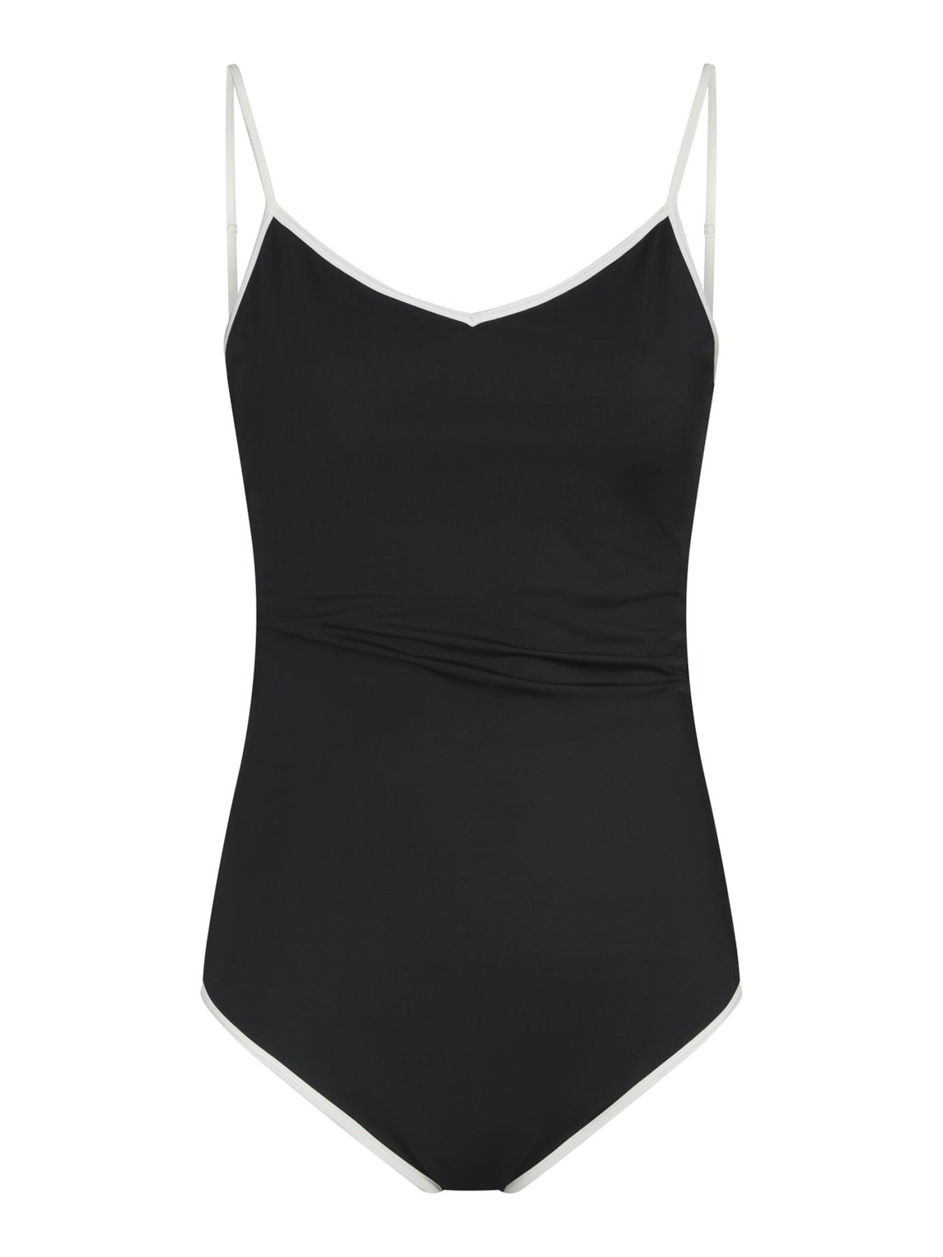 Felice Solid Contrast Swimsuit - Black/White