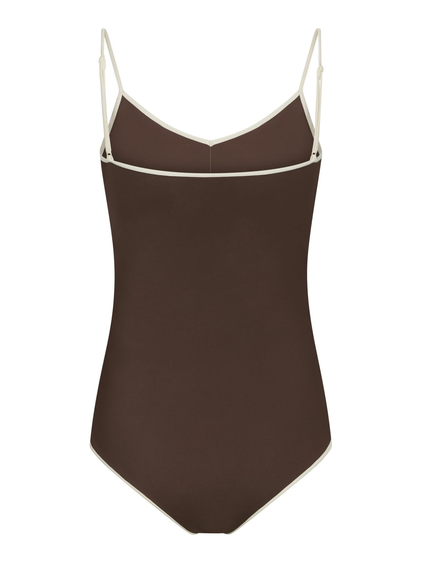 Felice Solid Contrast Swimsuit - Dark Brown/Creme