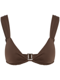 Zadie Solid Bikini Top - Dark Brown
