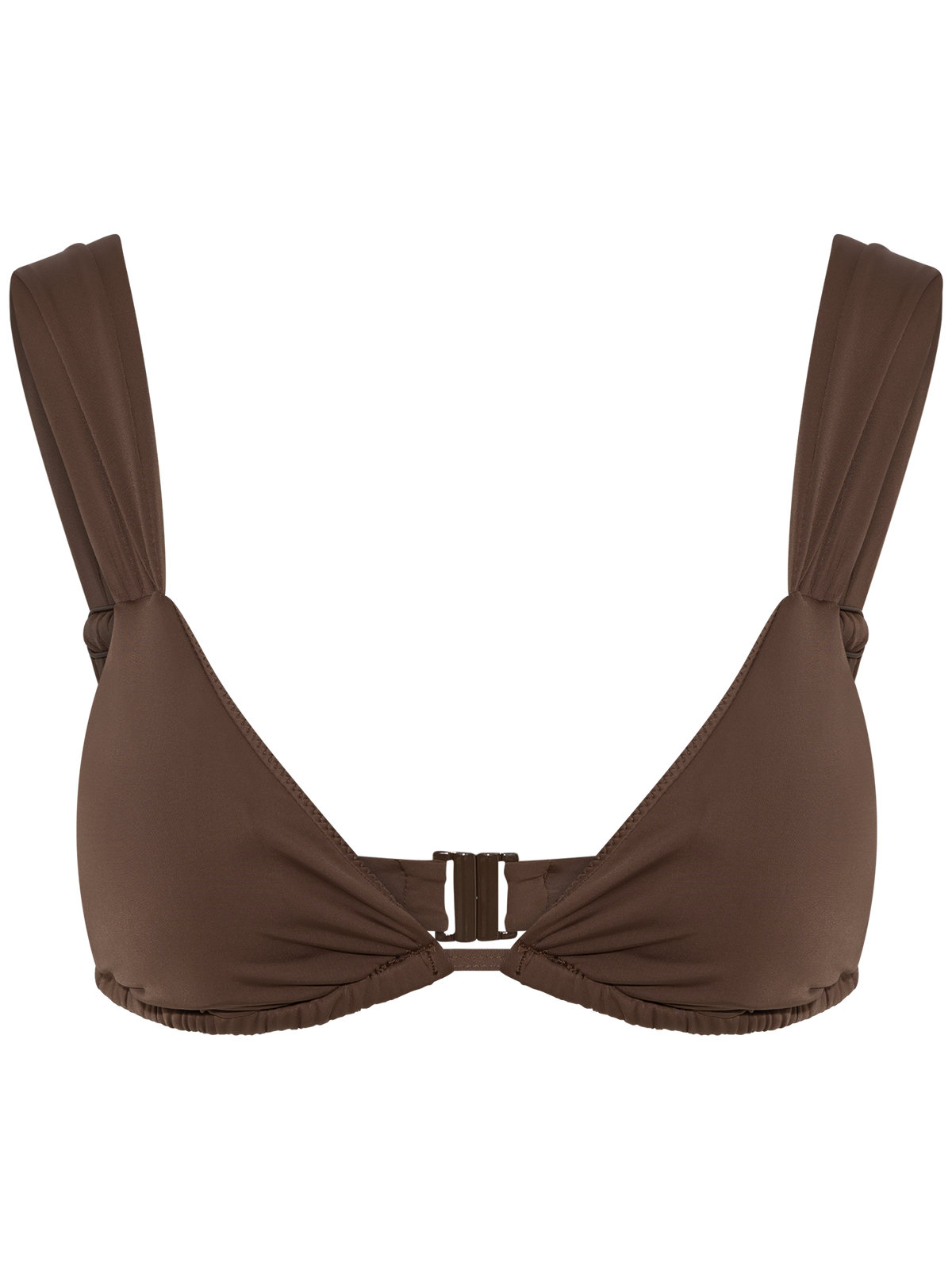 Zadie Solid Bikini Top - Dark Brown