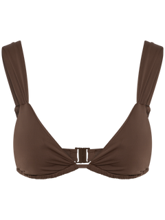 Zadie Solid Bikini Top - Dark Brown