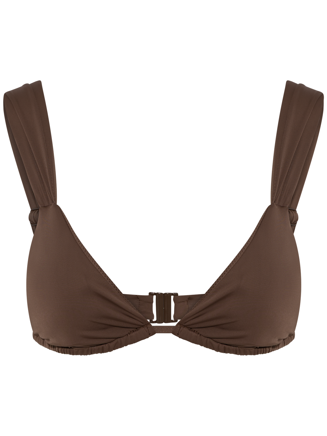 Zadie Solid Bikini Top - Dark Brown