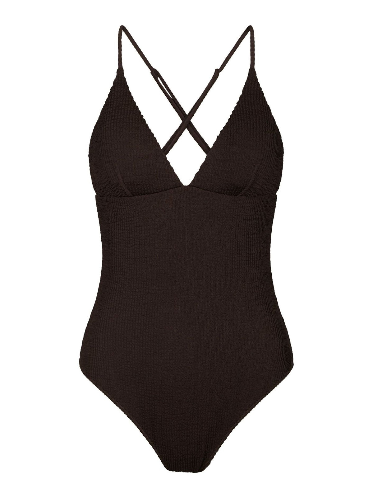 Skin Sand Crepe Swimsuit - Dark Brown