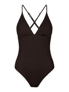 Skin Sand Crepe Swimsuit - Dark Brown
