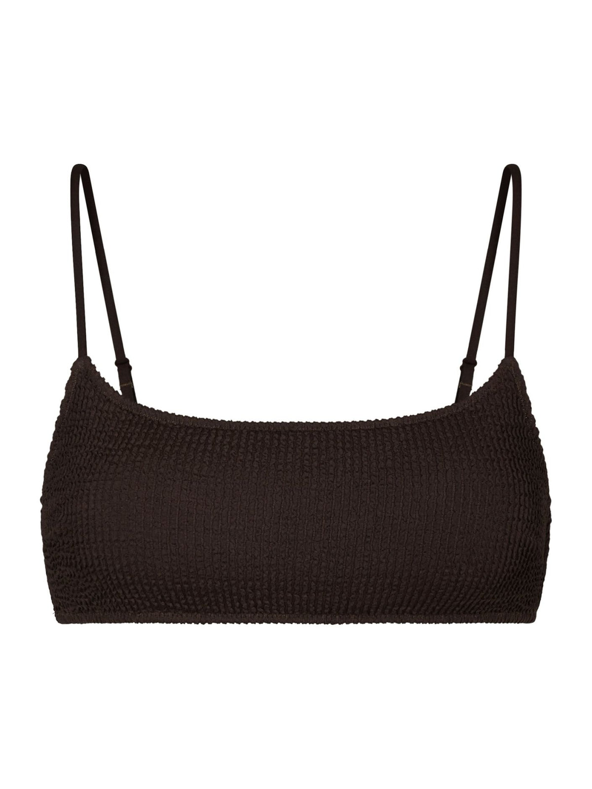Skin Sand Crepe Swim Top - Dark Brown