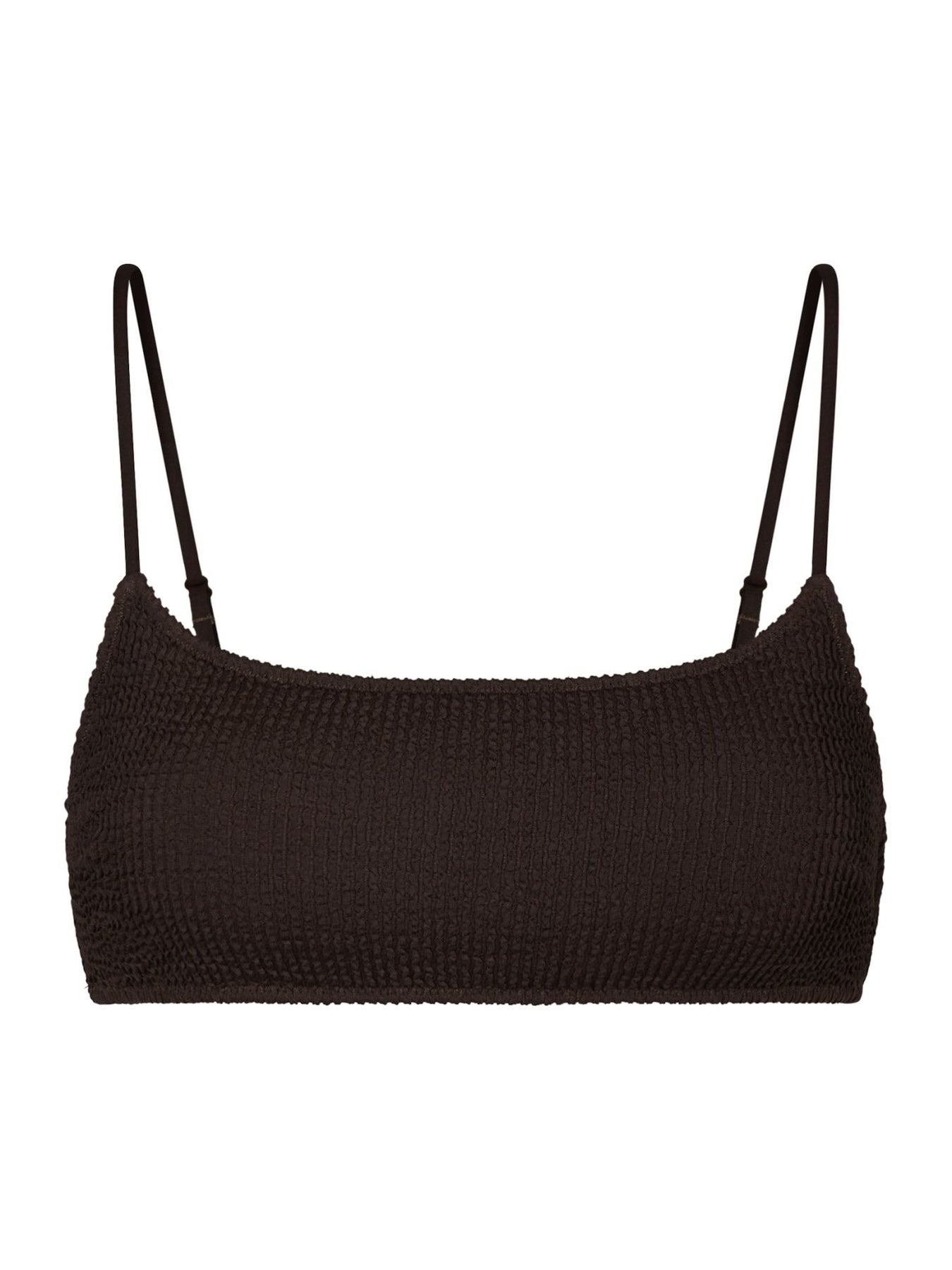 Skin Sand Crepe Swim Top - Dark Brown