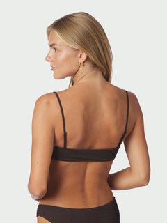 Skin Sand Crepe Swim Top - Dark Brown