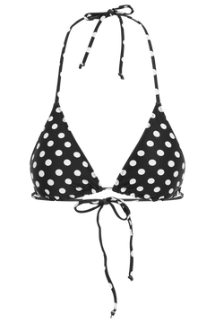 Kira Dot Bikini Top - Black