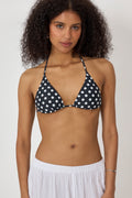 Kira Dot Bikini Top - Black