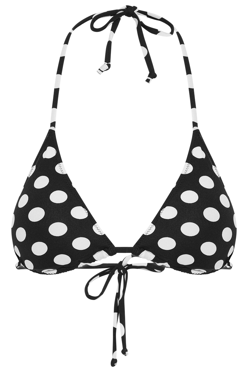 Kira Big Dot Bikini Top - Black