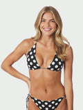 Kira Big Dot Bikini Top - Black