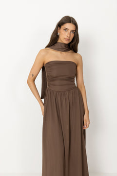 Astridic Long Dress - Dark Brown