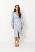Adaic Long Dress - Soft Blue Blossom