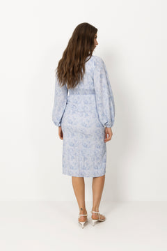 Adaic Long Dress - Soft Blue Blossom
