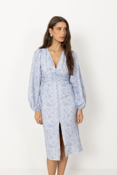 Adaic Long Dress - Soft Blue Blossom