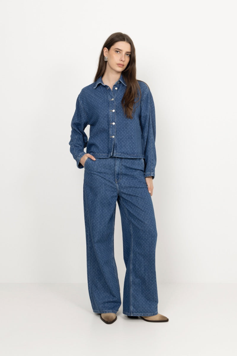 Marley Shirt - Mid Blue Dot