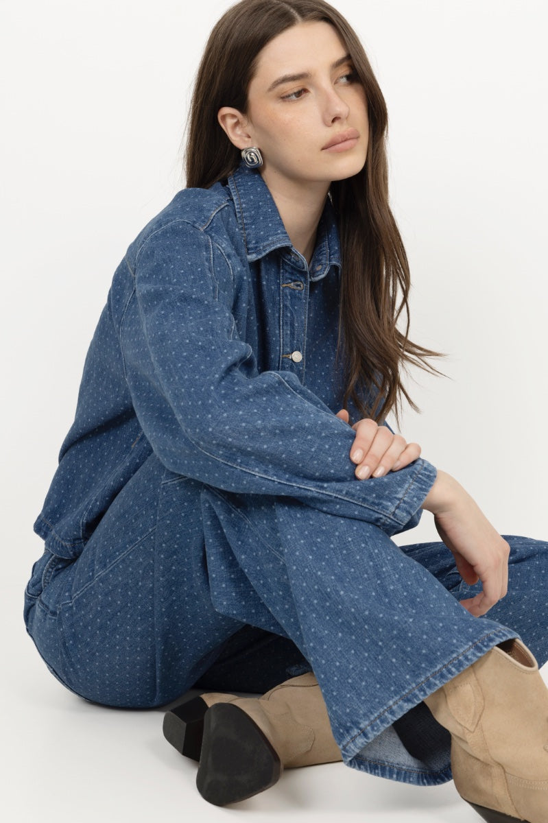 Marley Shirt - Mid Blue Dot