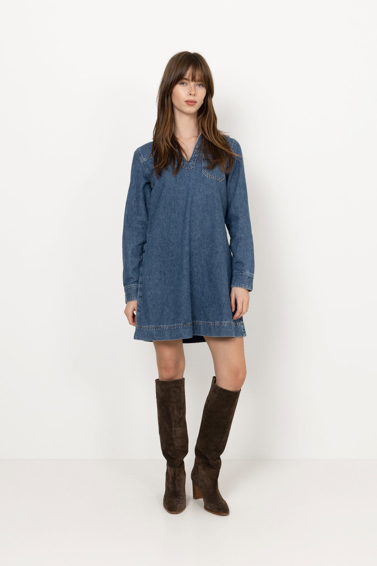 Haley Dress - Mid Blue