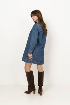 Haley Dress - Mid Blue